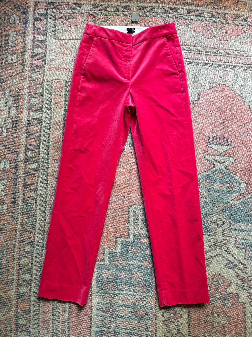 J. Crew Kate Pant Velvet Hot Pink New with Tag